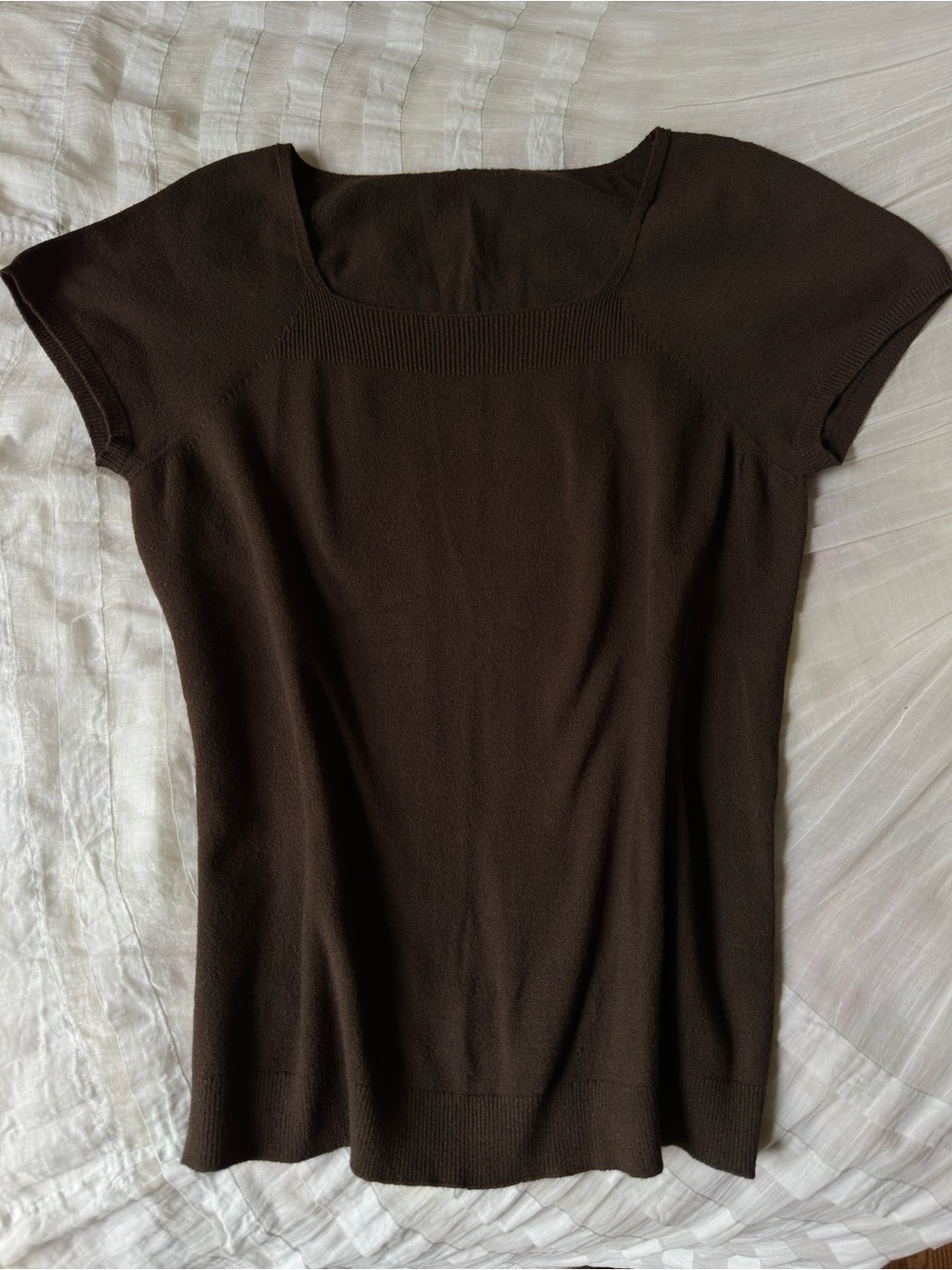 Classic Brown Scoop Neck Women's Sweater